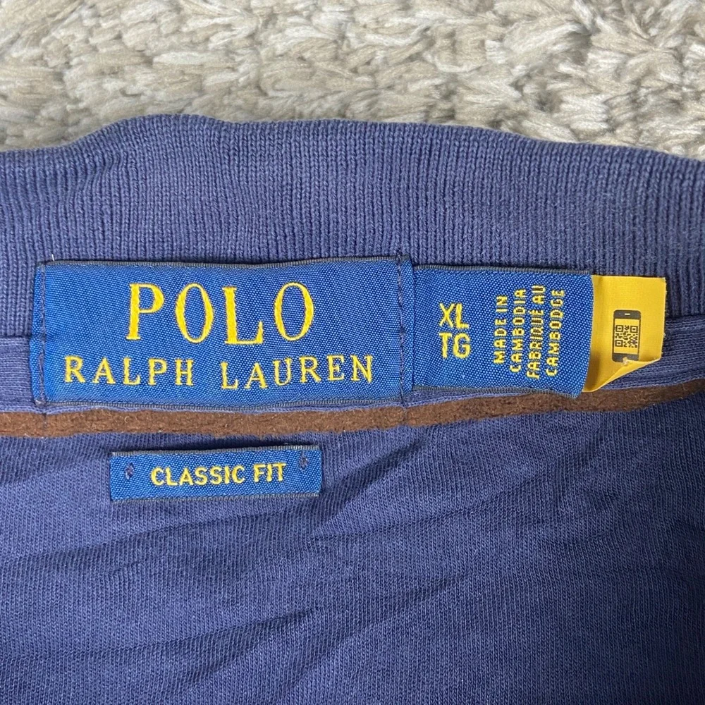 Polo Ralph Lauren Polo Shirt Mens‎ XL Blue Classic Fit Long Sleeve Pony Logo